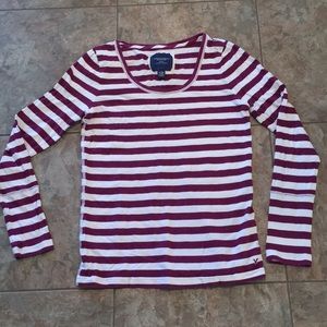 American eagle long sleeve striped tee size xl